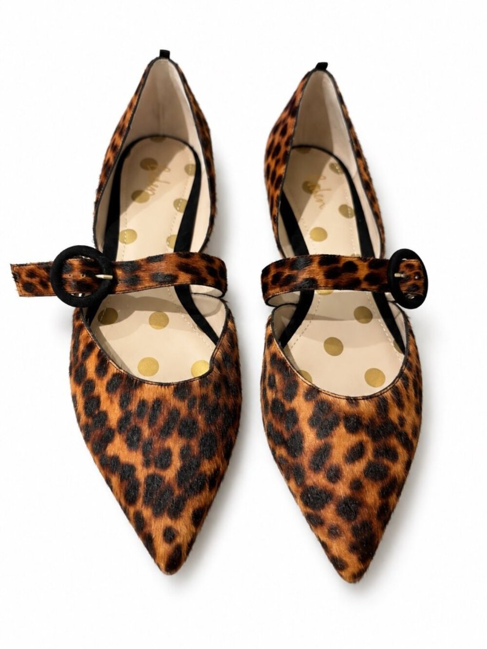 Boden Evie Leopard Print Pointed-Toe Mary Jane Flats Size 42 US 10.5